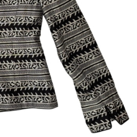 Nina McLemore 100% Silk Patterned Tailored Botton-Down Blazer Jacket Size 6 - Picture 11 of 14